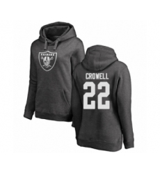 Football Women's Oakland Raiders #22 Isaiah Crowell Ash One Color Pullover Hoodie