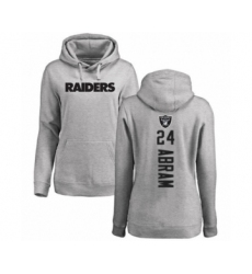Football Women's Oakland Raiders #24 Johnathan Abram Ash Backer Pullover Hoodie
