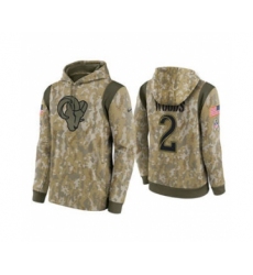 Men's Los Angeles Rams #2 Robert Woods Camo 2021 Salute To Service Therma Performance Pullover Football Hoodie