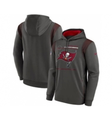 Men's Tampa Bay Buccaneers 2021 Pewter Sideline Logo Performance Pullover Hoodie