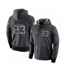 Football Men's Arizona Cardinals #23 Robert Alford Stitched Black Anthracite Salute to Service Player Performance Hoodie