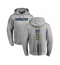 Football Los Angeles Chargers #97 Joey Bosa Ash Backer Pullover Hoodie