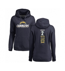 Football Women's Los Angeles Chargers #2 Easton Stick Navy Blue Backer Pullover Hoodie
