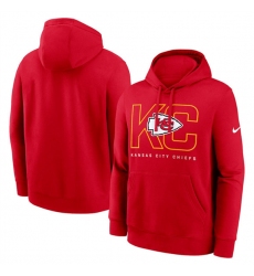 Men's Kansas City Chiefs Red Busted Play Club Fleece Pullover Hoodie