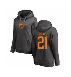 Football Women's Miami Dolphins #21 Eric Rowe Ash One Color Pullover Hoodie