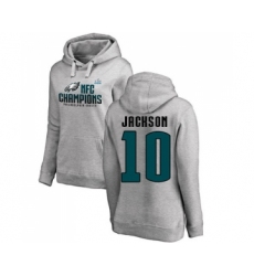 Women's Philadelphia Eagles #10 DeSean Jackson Ash One Color Pullover Hoodie