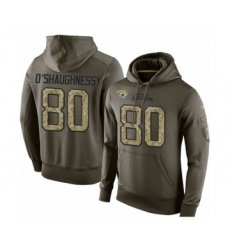 Football Men's Jacksonville Jaguars #80 James O'Shaughnessy Green Salute To Service Pullover Hoodie