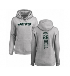 Football Women's New York Jets #26 Le'Veon Bell Ash Backer Pullover Hoodie