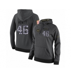 Football Women's New York Jets #46 Neville Hewitt Stitched Black Anthracite Salute to Service Player Performance Hoodie
