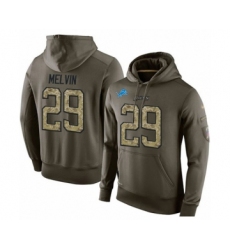 Football Men's Detroit Lions #29 Rashaan Melvin Green Salute To Service Pullover Hoodie