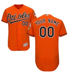Men's Baltimore Orioles Majestic Alternate Orange Flex Base Authentic Collection Custom Jersey