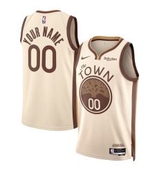 Men's Golden State Warriors Active Player Custom Tan 2025-26 City Edition Stitched Basketball Jersey