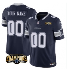 Men's Dallas Cowboys Active Player Custom Navy 2023 F.U.S.E. NFC East Champions Patch Football Stitched Jersey