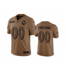 Men's Nike Baltimore Ravens Active Player Custom 2023 Brown Salute To Service Limited Stitched Jersey
