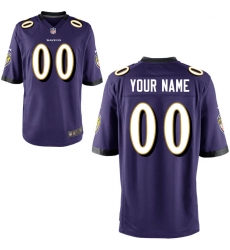 Youth Baltimore Ravens Nike Purple Custom Game Jersey
