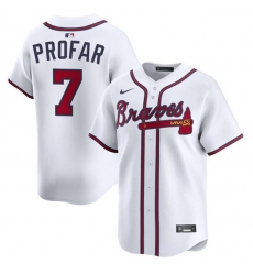 Men's Atlanta Braves #7 Jurickson Profar White 2025 Home Limited Stitched Baseball Jersey