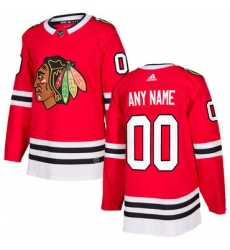 Custom Men's Adidas Chicago Blackhawks Red Home Authentic Stitched NHL Jersey