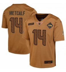 Youth Seattle Seahawks #14 DK Metcalf Nike Brown 2023 Salute To Service Limited Jersey
