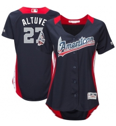 Women's Majestic Houston Astros #27 Jose Altuve Game Navy Blue American League 2018 MLB All-Star MLB Jersey
