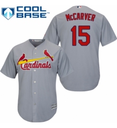 Men's Majestic St. Louis Cardinals #15 Tim McCarver Replica Grey Road Cool Base MLB Jersey