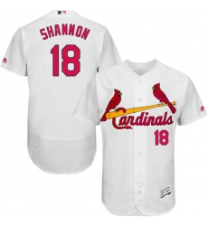 Men's Majestic St. Louis Cardinals #18 Mike Shannon White Home Flex Base Authentic Collection MLB Jersey