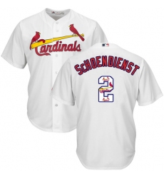 Men's Majestic St. Louis Cardinals #2 Red Schoendienst Authentic White Team Logo Fashion Cool Base MLB Jersey