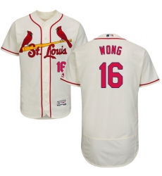 Men's Majestic St. Louis Cardinals #16 Kolten Wong Cream Alternate Flex Base Authentic Collection MLB Jersey