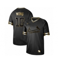 Men's St. Louis Cardinals #16 Kolten Wong Authentic Black Gold Fashion Baseball Jersey