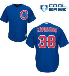 Youth Majestic Chicago Cubs #38 Carlos Zambrano Authentic Royal Blue Alternate Cool Base MLB Jersey