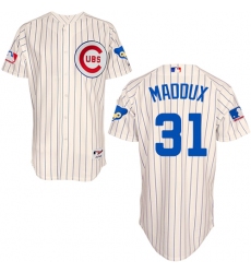 Men's Majestic Chicago Cubs #31 Greg Maddux Replica Cream 1969 Turn Back The Clock MLB Jersey