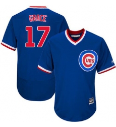Men's Majestic Chicago Cubs #17 Mark Grace Royal Blue Flexbase Authentic Collection Cooperstown MLB Jersey