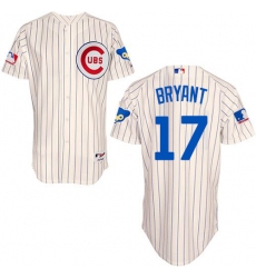 Men's Majestic Chicago Cubs #17 Kris Bryant Authentic Cream 1969 Turn Back The Clock MLB Jersey