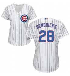 Women's Majestic Chicago Cubs #28 Kyle Hendricks Replica White Home Cool Base MLB Jersey