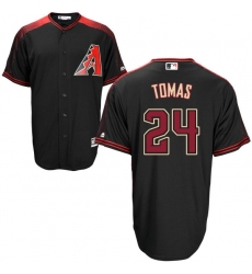Men's Majestic Arizona Diamondbacks #24 Yasmany Tomas Authentic Black Alternate Home Cool Base MLB Jersey