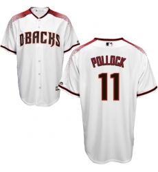 Men's Majestic Arizona Diamondbacks #11 A. J. Pollock Replica White Home Cool Base MLB Jersey