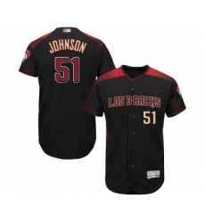 Men's Arizona Diamondbacks #51 Randy Johnson Black Alternate Authentic Collection Flex Base Baseball Jersey