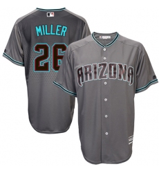 Men's Majestic Arizona Diamondbacks #26 Shelby Miller Authentic Gray/Turquoise Cool Base MLB Jersey