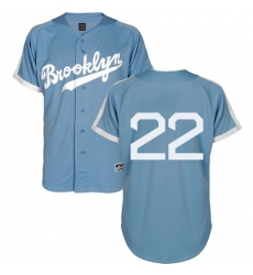 Men's Majestic Los Angeles Dodgers #22 Clayton Kershaw Replica Light Blue Cooperstown MLB Jersey