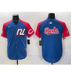 Men's National League Cincinnati Reds Team Big Logo Blue Red Alternate 2025 All-Star Edition Limited Stitched Baseball Jersey