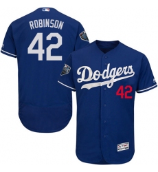 Men's Majestic Los Angeles Dodgers #42 Jackie Robinson Royal Blue Flexbase Authentic Collection 2018 World Series MLB Jersey