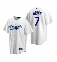 Men's Nike Los Angeles Dodgers #7 Julio Urias White Home Stitched Baseball Jersey