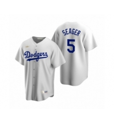 Men's Los Angeles Dodgers #5 Corey Seager Nike White Cooperstown Collection Home Jersey