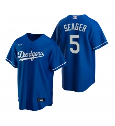 Men's Nike Los Angeles Dodgers #5 Corey Seager Royal Alternate Stitched Baseball Jersey