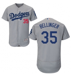 Men's Majestic Los Angeles Dodgers #35 Cody Bellinger Gray Alternate Flex Base Authentic Collection MLB Jersey