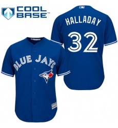 Youth Majestic Toronto Blue Jays #32 Roy Halladay Replica Blue Alternate MLB Jersey