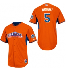 Men's Majestic New York Mets #5 David Wright Authentic Orange National League 2013 All-Star BP MLB Jersey