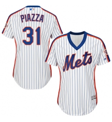Women's Majestic New York Mets #31 Mike Piazza Replica White Alternate Cool Base MLB Jersey