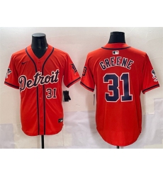 Men's Detroit Tigers #31 Riley Greene Orange With Vapor Premier Limited Stitched Baseball Jersey