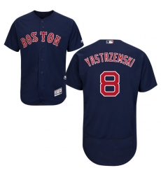 Men's Majestic Boston Red Sox #8 Carl Yastrzemski Navy Blue Alternate Flex Base Authentic Collection MLB Jersey