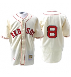 Men's Mitchell and Ness 1967 Boston Red Sox #8 Carl Yastrzemski Authentic Cream Throwback MLB Jersey